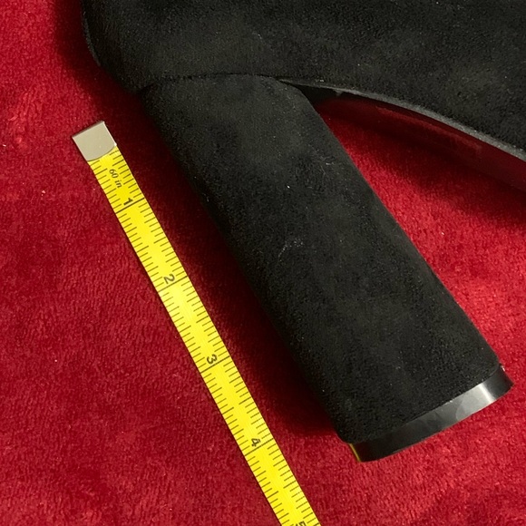 ❤Z03- Fashion faux suede black botties chunky heel - Picture 8 of 8